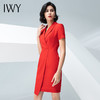 IWY/红色西装连衣裙女夏季短袖V领职业包臀开叉气质显瘦裙子202004Q1 商品缩略图1
