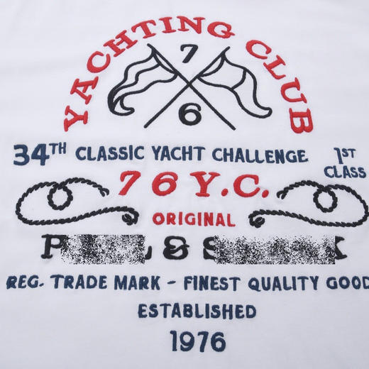 鲨鱼 刺绣 弹力丝光棉 圆领短袖T恤 PSS81 商品图6