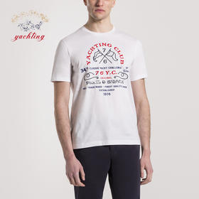 鲨鱼 刺绣 弹力丝光棉 圆领短袖T恤 PSS81