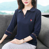 AHM-zjfs5676大码宽松翻领新款韩版刺绣中长袖妈妈polo衫潮 商品缩略图1