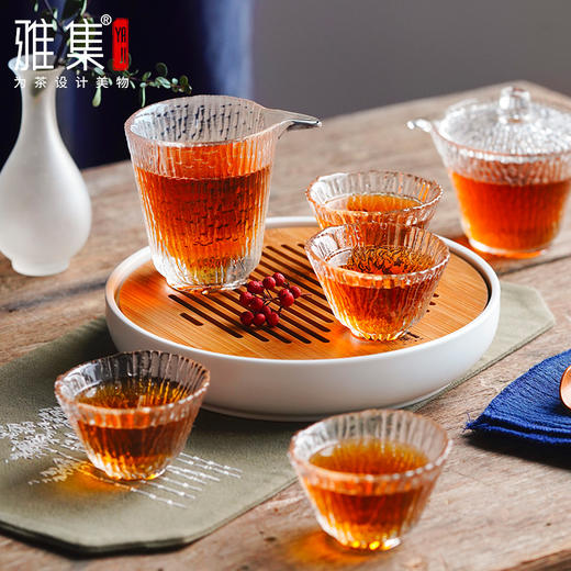 雅集  日式竹节锤纹  玻璃茶具  套装 商品图1