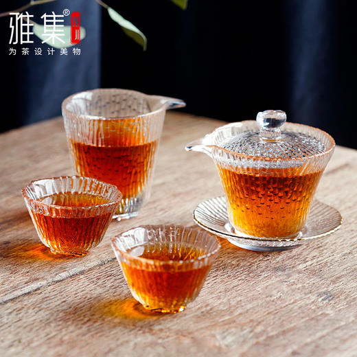 雅集  日式竹节锤纹  玻璃茶具  套装 商品图0