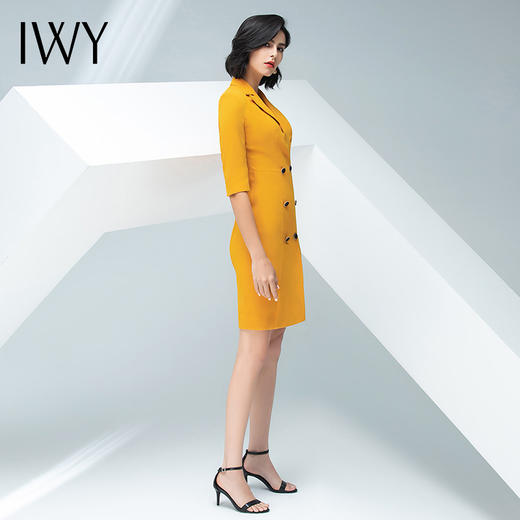 IWY/黄色连衣裙职业女裙端庄求职气质工衣裙子礼仪服工装202002Q1 商品图8
