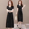 YWE-HXY6801气质高贵减龄短袖大码连衣裙 商品缩略图0