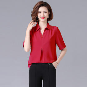 MQ-3164-1071-2夏装新款中袖40岁50洋气衬衫YY