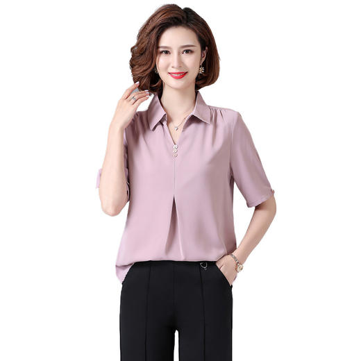 MQ-3164-1071-2夏装新款中袖40岁50洋气衬衫YY 商品图4