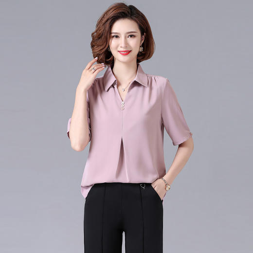 MQ-3164-1071-2夏装新款中袖40岁50洋气衬衫YY 商品图1