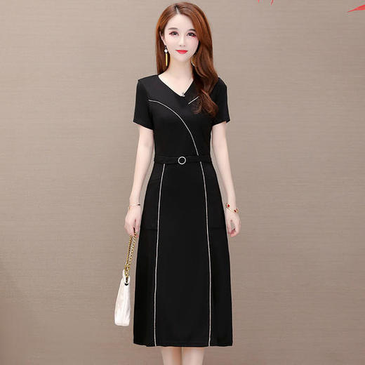 YWE-HXY6801气质高贵减龄短袖大码连衣裙 商品图2