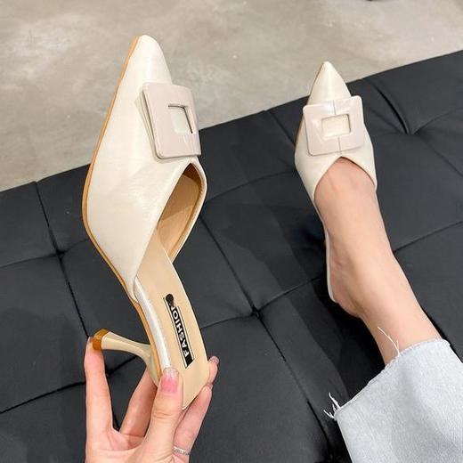 LN967新款韩版气质百搭尖头细跟凉拖鞋 商品图3