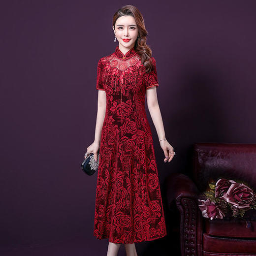 YMR-8311复古高贵大码妈妈装连衣裙ZXH 商品图2