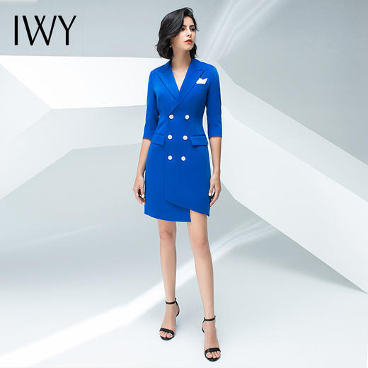 IWY/七分袖蓝色连衣裙03Q1 商品图1
