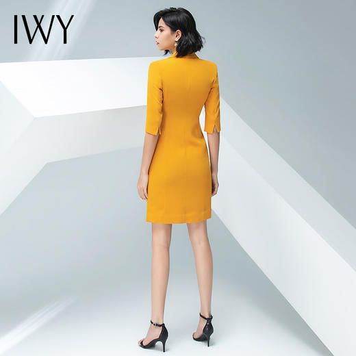 IWY/黄色连衣裙职业女裙端庄求职气质工衣裙子礼仪服工装202002Q1 商品图7