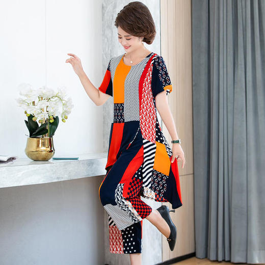 YCE-A966-8896优雅时尚显瘦妈妈阔腿裤两件套套装 商品图2