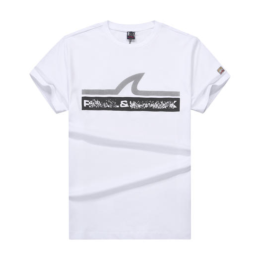 鲨鱼 鱼鳍字母  弹力丝光棉 圆领短袖T恤 特惠 PSS82 商品图3