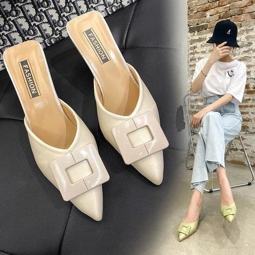 LN967新款韩版气质百搭尖头细跟凉拖鞋 商品图1