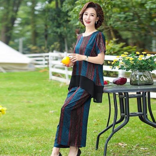 YCE-A945-2009时尚加大洋气印花妈妈套装 商品图2