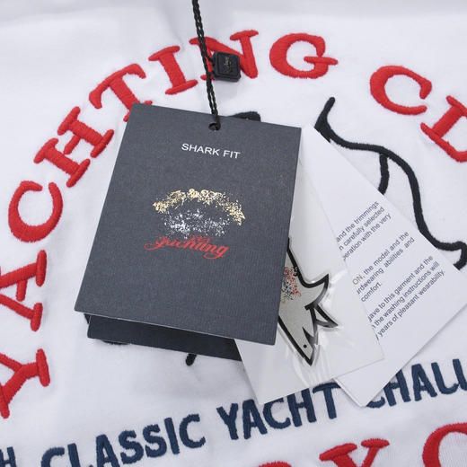 鲨鱼 刺绣 弹力丝光棉 圆领短袖T恤 PSS81 商品图5