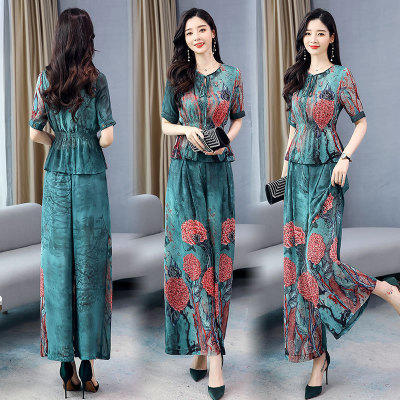 JY2028时尚气质百搭宽松优雅套裙通勤休闲两件套 商品图1