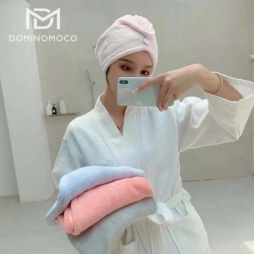 韩国DominoMoco干发帽吸水速干珊瑚绒擦头发干发巾包头巾女 商品图0