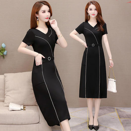 YWE-HXY6801气质高贵减龄短袖大码连衣裙 商品图3