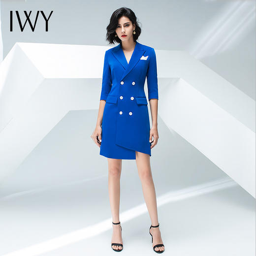 IWY/七分袖蓝色连衣裙03Q1 商品图0
