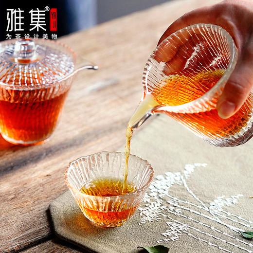 雅集  日式竹节锤纹  玻璃茶具  套装 商品图2