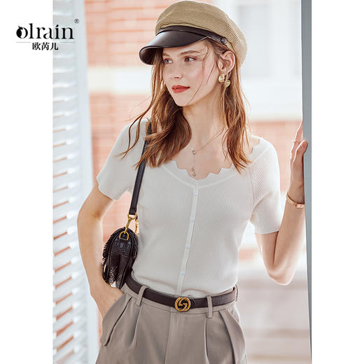 欧芮儿夏装新款短袖针织衫女上衣 商品图1