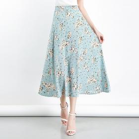 MQ-1758-2012夏季新款中长款高腰印花雪纺半身裙YY