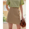 欧芮儿新款高腰显瘦半身裙排扣不规则短裙百搭A字裙 商品缩略图0