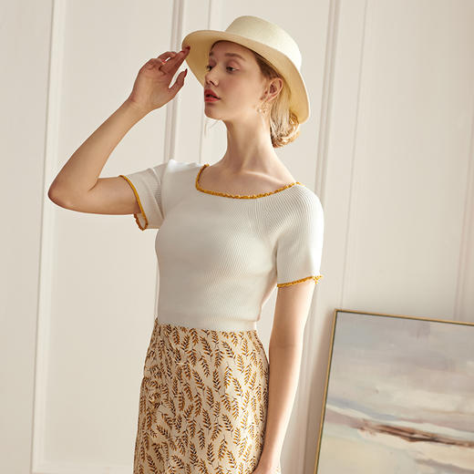 欧芮儿短袖毛针织衫上衣薄款 商品图2