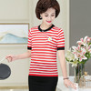 YSM 7386 刺绣小雏菊T恤女夏2020新款短袖条纹薄款冰丝针织上衣 商品缩略图1