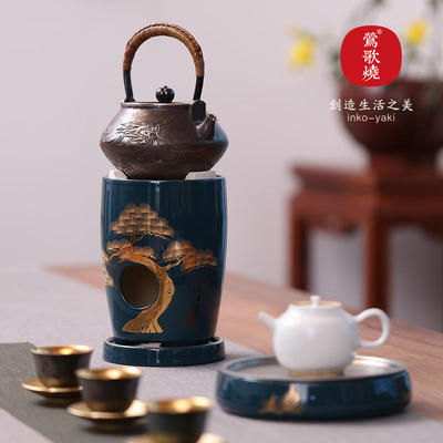 莺歌烧桔地月下梅花茶炉酒精炉炭炉烧水炉日式酒精炉多用小凉炉 商品图3