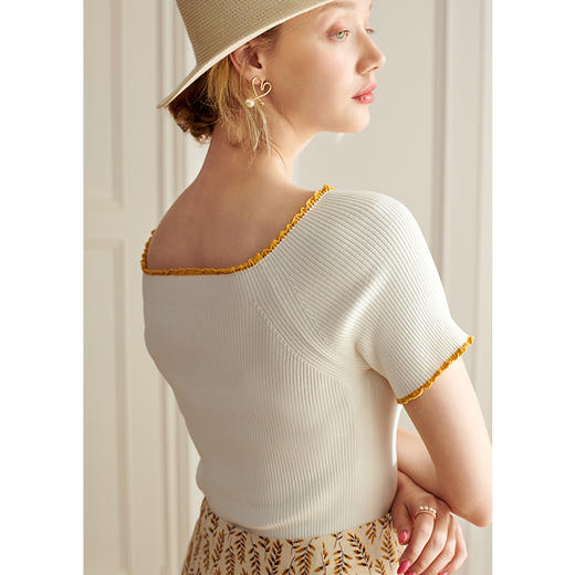 欧芮儿短袖毛针织衫上衣薄款 商品图3