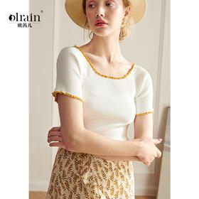 欧芮儿短袖毛针织衫上衣薄款