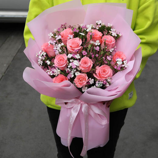 11朵玫瑰精美花束送女友老婆爱人告白求婚生日毕业送花送女朋友老婆