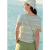 欧芮儿夏装新款短袖条纹毛针织衫女T恤百搭上衣 商品缩略图1