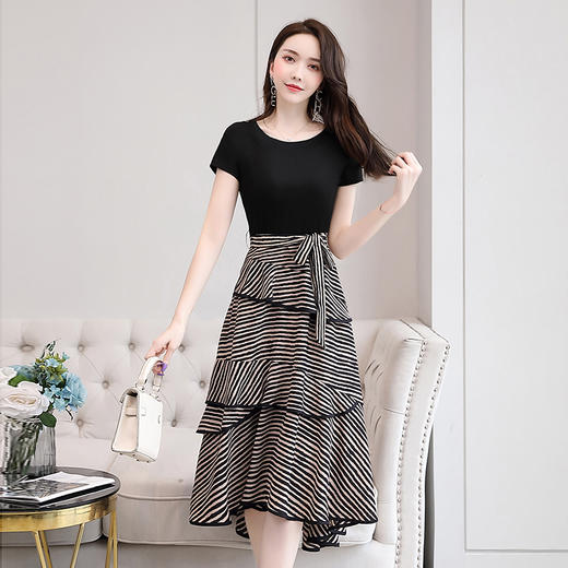 WZNH-XXM858夏季时尚个性纯色百搭显瘦减龄连衣裙 商品图3