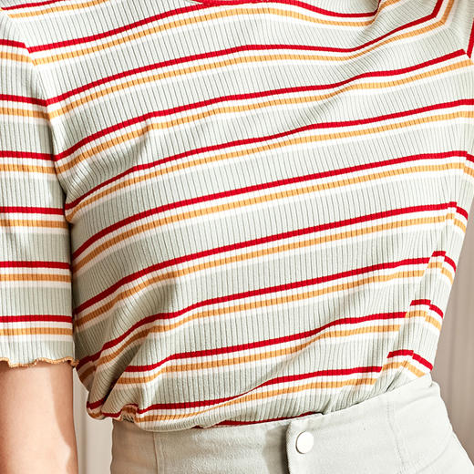 欧芮儿短袖毛针织衫T恤上衣 商品图3