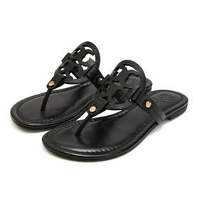 TORY BURCH 托里·伯奇 女士牛皮凉鞋平底人字拖鞋 黑色 50008694 001