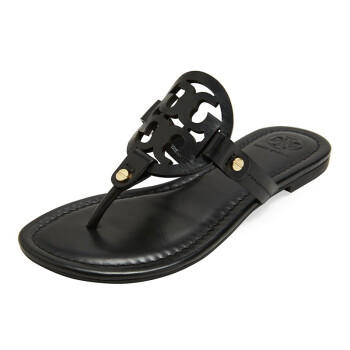 TORY BURCH 托里·伯奇 女士牛皮凉鞋平底人字拖鞋 黑色 50008694 001 商品图3