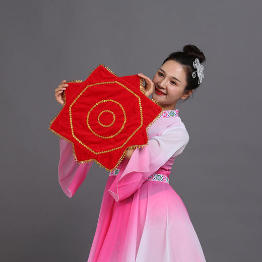 舞蹈手绢金丝绒八角巾二人转手帕秧歌道具手绢花（2条起售） 商品图1