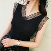 YH-3t353-1222-13镂空蕾丝韩版修身外穿内搭无袖上衣打底小衫YY 商品缩略图2