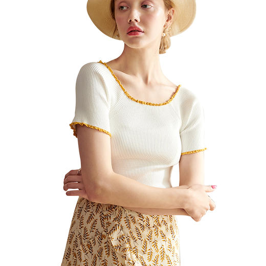 欧芮儿短袖毛针织衫上衣薄款 商品图4