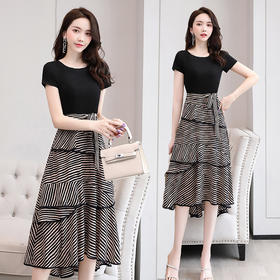 WZNH-XXM858夏季时尚个性纯色百搭显瘦减龄连衣裙