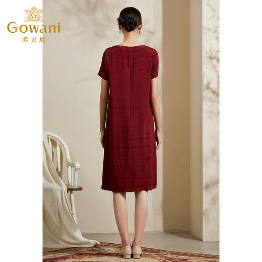 乔万尼真丝连衣裙夏季气质时尚桑蚕丝红色中长裙ES2E190 商品图3