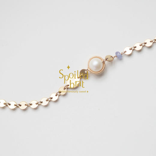 spoiledbrat jewelry珍珠 坦桑石盘型链手链 商品图1
