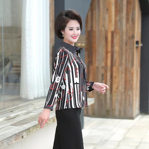 WZNH-TLAL2011新款妈妈装时尚优雅长袖大码打底衫 商品图3