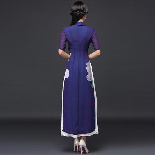 DNS-A1720新款冰羽丝透气修身气质旗袍裙 商品图1