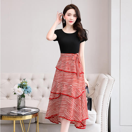 WZNH-XXM858夏季时尚个性纯色百搭显瘦减龄连衣裙 商品图2