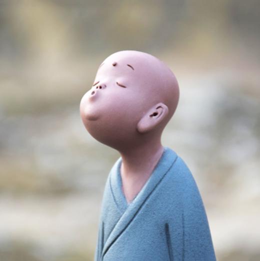 【家居摆件】创意禅意紫砂陶瓷家居装饰品复古可爱小和尚沙弥茶宠摆设